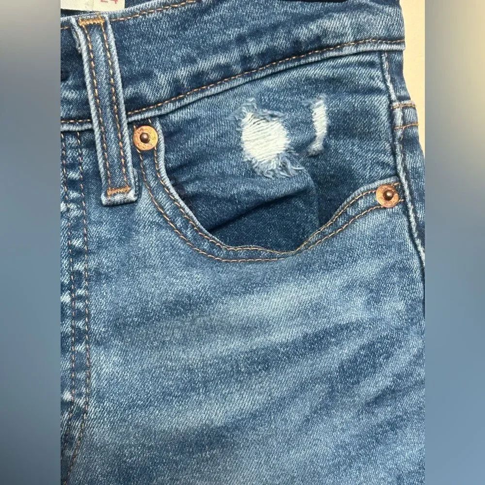Levis Levi’s Wedgie Skinny Pacific Waves High Rise Button Fly Jeans Size 24 - Picture 4 of 9